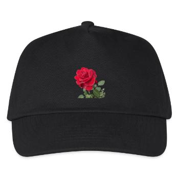 Red rose - Kids’ Baseball Cap - black - Front