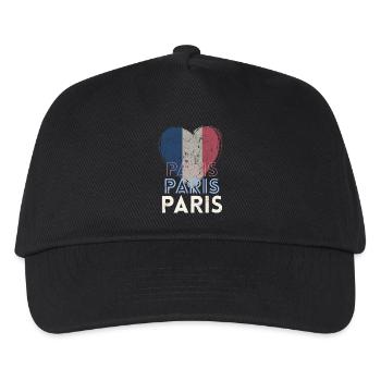 Badge retro, Paris France est ma ville natale - Casquette de baseball Enfant - noir - Devant