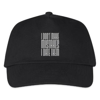 Date Mistakes Quote Logo - Kids’ Baseball Cap - black - Front