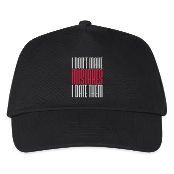 Date Mistakes Quote Logo - Kids’ Baseball Cap - black - Front