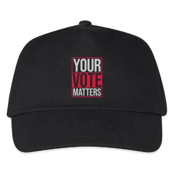 your vote matters Zitat - Kinder Basecap - Schwarz - Vorne