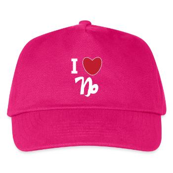 Steinbock Herz Statement Astrologie Aberglaube - Kinder Basecap - Fuchsia - Vorne