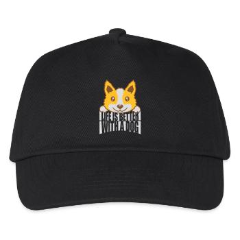 better with a dog - Kids’ Baseball Cap - black - Front
