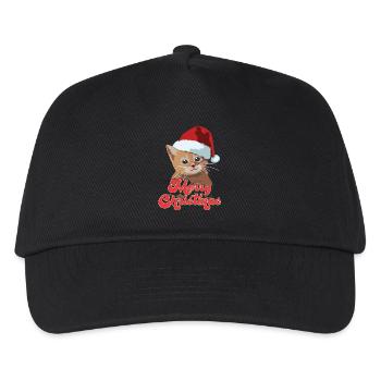 Xmas Gift Cute Funny Cat Santa Hat Merry Christmas - Kids’ Baseball Cap - black - Front