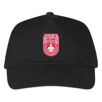 discipline over motivation quote - Kids’ Baseball Cap - black - Front