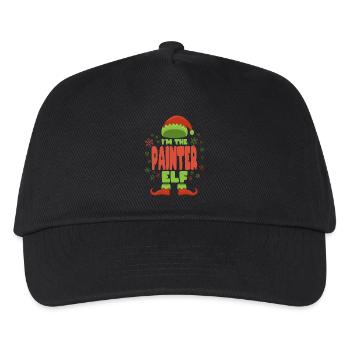 Maler Weihnachtself - Kinder Basecap - Schwarz - Vorne