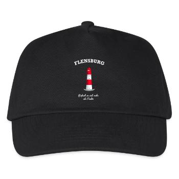 Flensburg Leuchtturm Falshöft, mehr als Punkte - Kinder Basecap - Schwarz - Vorne