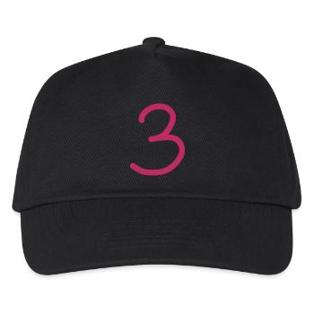 3 Number three number birthday - Kids’ Baseball Cap - black - Front
