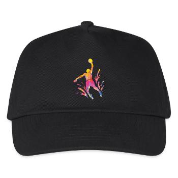 Basketball Player Colorful Paint Slam Dunk Sports - Kids’ Baseball Cap - black - Front