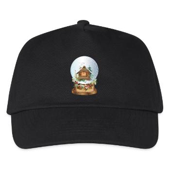 beautiful nostalgic snow globe with log cabin - Kids’ Baseball Cap - black - Front