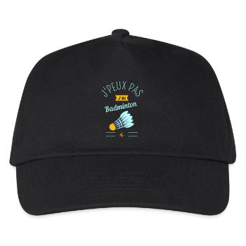J Kann nicht J Yellow Badminton haben - Kinder Basecap - Schwarz - Vorne