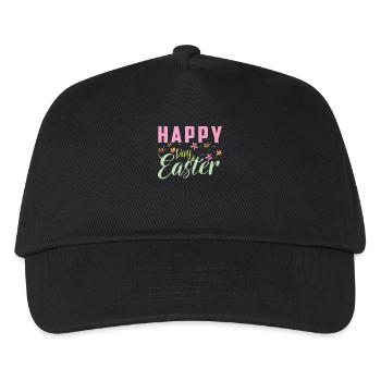 Fröhliches Osterfest Design mit Blumen - Kinder Basecap - Schwarz - Vorne