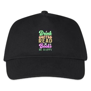 Lire des livres sur le café - Casquette de baseball Enfant - noir - Devant