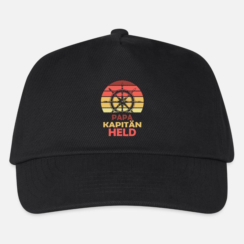 Papa Kapitän Held - Kinder Basecap - Schwarz