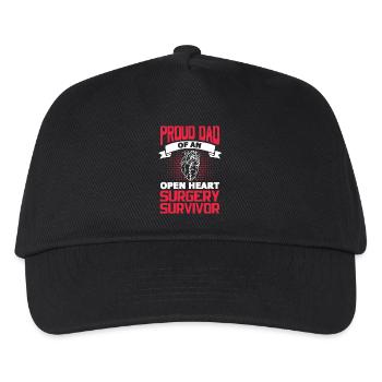 Proud dad of an open heart surgery survivor - Kids’ Baseball Cap - black - Front