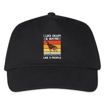 Ich mag Okapi - Kinder Basecap - Schwarz - Vorne