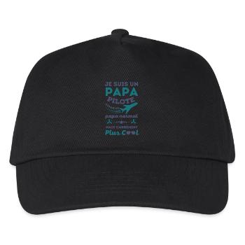 Papa pilote d avion 1 - Casquette de baseball Enfant - noir - Devant