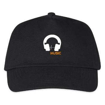 Musikwellen-Headset-Logo - Kinder Basecap - Schwarz - Vorne