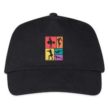 Gym Fitness Exercises - Kids’ Baseball Cap - black - Front