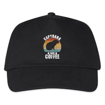 Capybara Zootier Design - Kinder Basecap - Schwarz - Vorne
