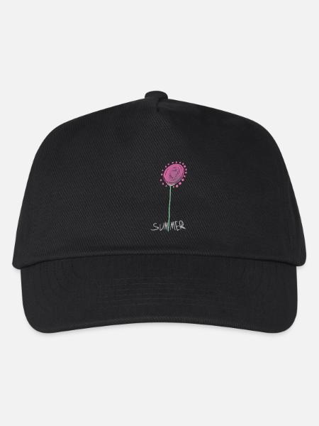Abstrakte Sommerkristall Blumenillustration - Kinder Basecap - Schwarz
