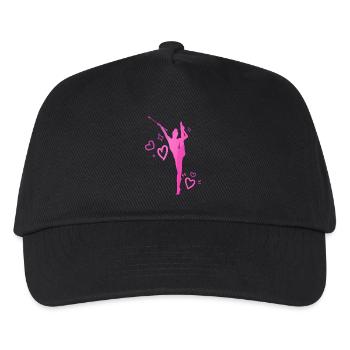 Twirleuse rosa Herzen - Kinder Basecap - Schwarz - Vorne