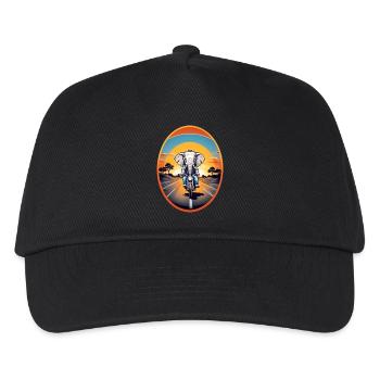 Elephant on motorcycle - Kids’ Baseball Cap - black - Front