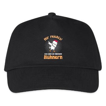 Huhn Hühner - Kinder Basecap - Schwarz - Vorne
