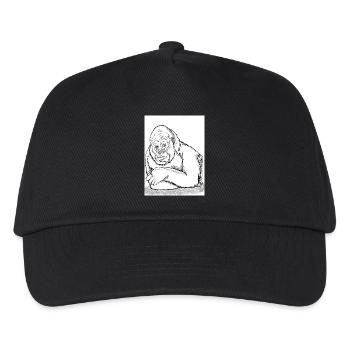 Nachdenklicher Gorilla - Kinder Basecap - Schwarz - Vorne