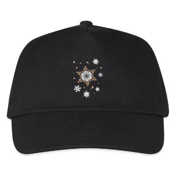 xmas stars christmas pattern snow winter icon - Kids’ Baseball Cap - black - Front