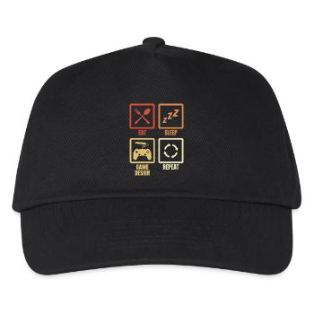 Game Designer Schedule - Kids’ Baseball Cap - black - Front