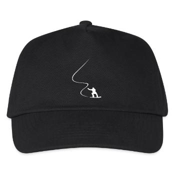 Snowboarder, Kurve, Downhill, Freerider, Winter - Kinder Basecap - Schwarz - Vorne