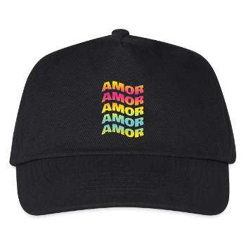 t-shirt amor amore love liebe amour t-shirt - Kinder Basecap - Schwarz - Vorne