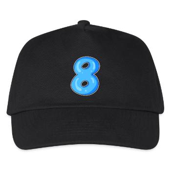 Number 8 Number Eight Motif Blue - Kids’ Baseball Cap - black - Front