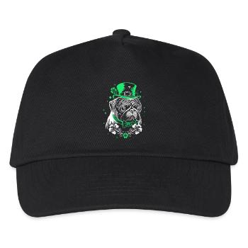 Pug with St Patrick's Day Hat - Kids’ Baseball Cap - black - Front
