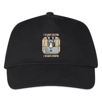 Schlauer Nerd Esel - Kinder Basecap - Schwarz - Vorne