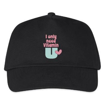 I only need Vitamin U - Kinder Basecap - Schwarz - Vorne