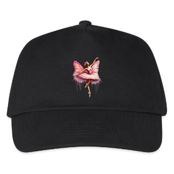 Ballerina mit Schmetterlingsflügeln, Schmetterlingen, Tutu - Kinder Basecap - Schwarz - Vorne