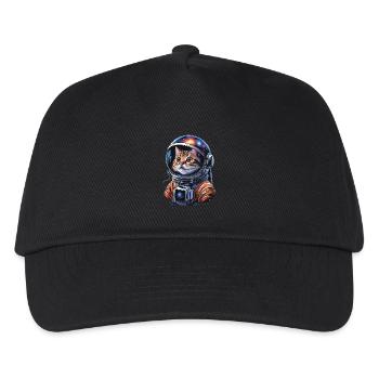 Galactic cat astronaut explores space - Kids’ Baseball Cap - black - Front