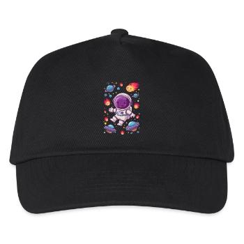 Space adventure with funny astronaut - Kids’ Baseball Cap - black - Front