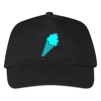 Eis cool Eiscreme Waffel Sommer stylish Sweets Fan - Kinder Basecap - Schwarz - Vorne