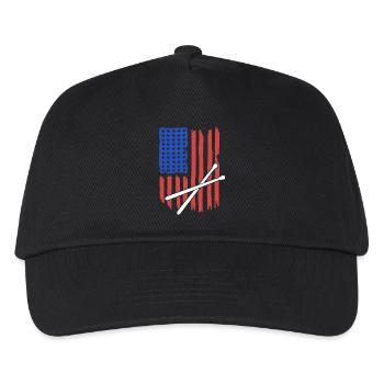 Drumstick Amerikanische Flagge - Kinder Basecap - Schwarz - Vorne