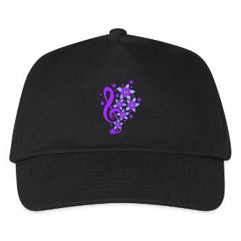 Clé de musique note belles étoiles fleurs - Casquette de baseball Enfant - noir - Devant