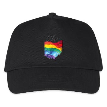 Ohio (USA) | echte Flagge | LGBTQIA+ Script - Kinder Basecap - Schwarz - Vorne