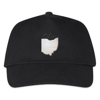 Ohio (USA) | echter Volleyball | Landkarte Script - Kinder Basecap - Schwarz - Vorne