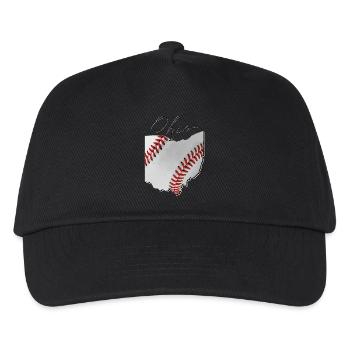 Ohio (USA) | echter Baseball | Landkarte Script - Kinder Basecap - Schwarz - Vorne