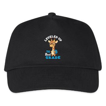 In die 2. Klasse hochgestuft – Lustige Giraffe - Kinder Basecap - Schwarz - Vorne