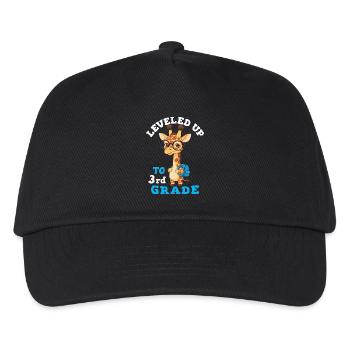 In die 3. Klasse hochgestuft – Lustige Giraffe - Kinder Basecap - Schwarz - Vorne