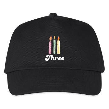 3e anniversaire bougie - Casquette de baseball Enfant - noir - Devant