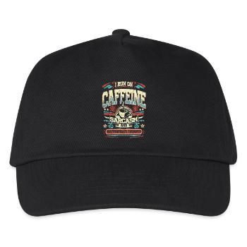 Caffeine & Sarcasm Design Cheeky Humor - Kids’ Baseball Cap - black - Front